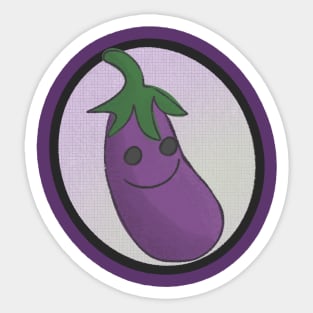 Retro Eggplant Sticker